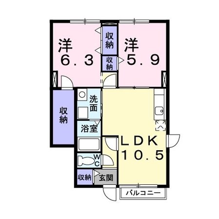 パスィオンⅠの物件間取画像